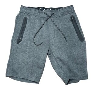 American Eagle Men's Tech Fleece Performance Shorts S Gray‎ Zip Pockets Athletic